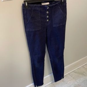 Dark wash jeans with buttons